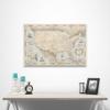 Conquest Maps United States Map Poster Cities, States, & Countries - Travel map Poster & Stylish Educational USA map. Matte Poster Paper, Rustic Vintage Graphics. (36 x 24 Inches) view 3