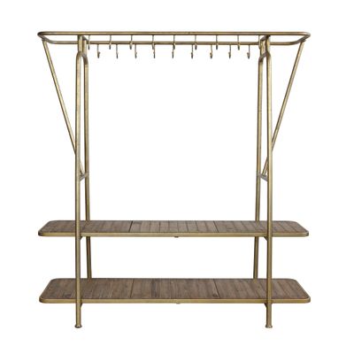 Creative Co-Op Rack with 18 Hooks & 2 Shelves