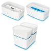 Leitz A5 MyBox Small with Lid, Storage Box for Home and Office, 5 L, High Gloss, Plastic, White/Blue Metallic;MyBox view 4