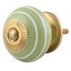 Indian Shelf 8 Pack Stripe Ceramic Classic Dresser Handles Drawer Knobs Cabinet Pulls Vintage Hardware Design (Green) view 1