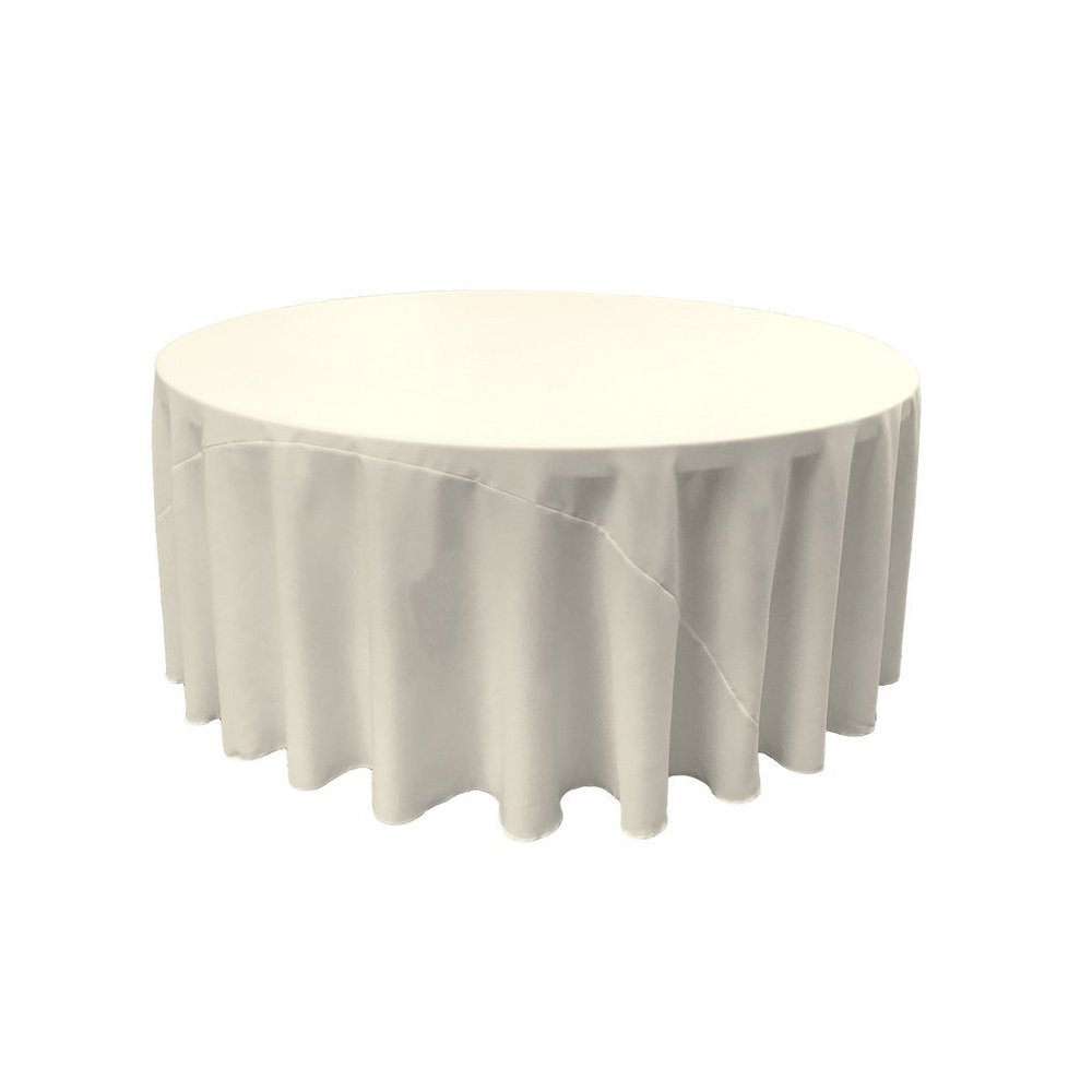 AddandShip by ADD&Ship Round Polyester Tablecloth 120 inches (Ivory)