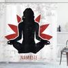 Ambesonne Yoga Shower Curtain, Grunge Display Woman in Lotus Pose The Flower Backdrop Rejuvenation Namaste, Cloth Fabric Bathroom Decor Set with Hooks, 69" W x 70" L, Orange Black White view 1