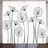 Ambesonne Black and White Curtains, Meadow Flowers with Abstract Dandelions in Countryside Artwork, Living Room Bedroom Window Drapes 2 Panel Set, 108" X 96", Black White view 1