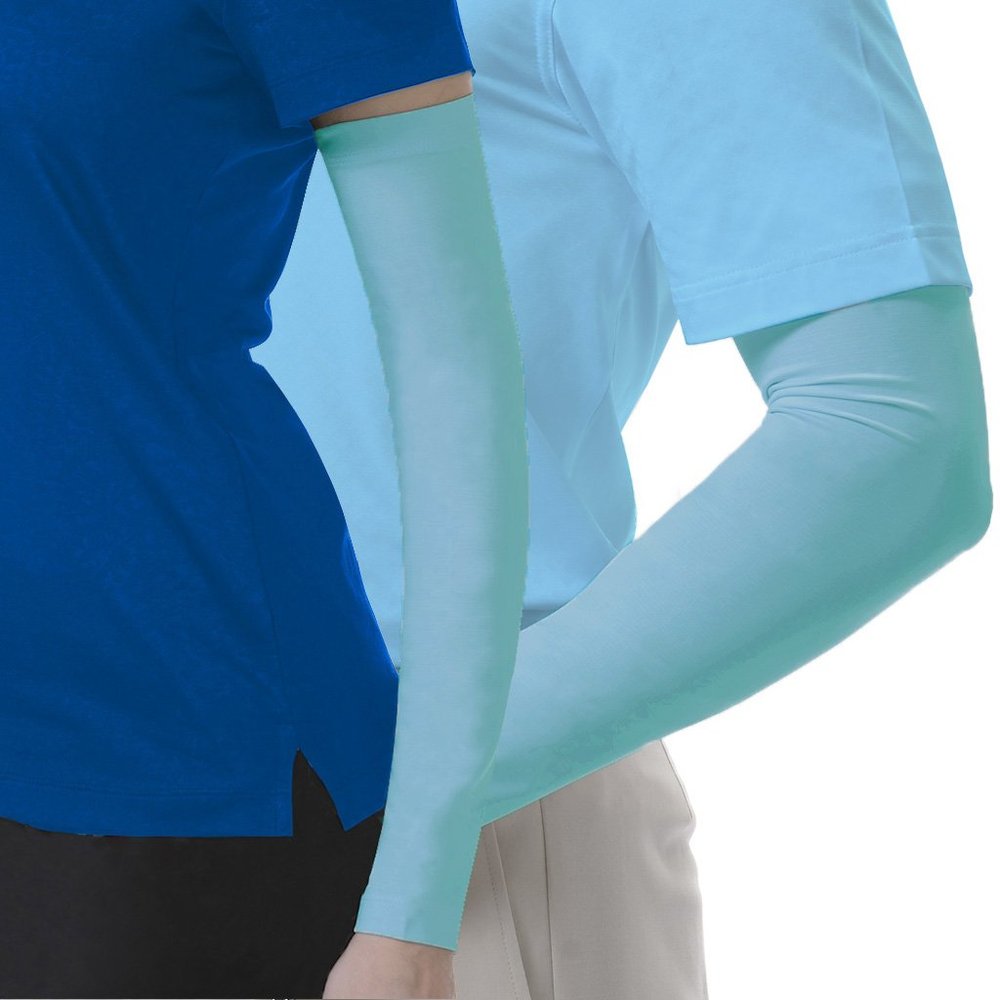 Monterey Club Perfomance Dry Swing Ice Silky Armsleeves #AR03 (Cyan Blue, Large)