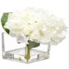 8" Hydrangea in Glass Vase White (pack of 4) view 1