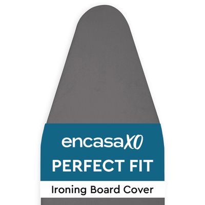 Encasa XO Ironing Board Cover and Pad 42"x14" - 4mm Felt Medium Iron Board Cover with Padding - Heat Resistant, Stain-Safe Dye, Non Slip Elastic Bungee Cord Tightening Iron Table Cover Grey