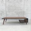 Handmade Walnut and Dark steel modern Coffee table view 1