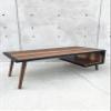 Handmade Walnut and Dark steel modern Coffee table view 3