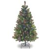 National Tree Company 4.5 ft Pre-Lit North Valley Spruce Artificial Christmas Tree, 200 Multicolor Lights, 398 Tips, Includes Stand, Green view 1