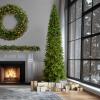 National Tree Company 12 ft Pre-Lit Downswept Douglas Fir Slim Artificial Christmas Tree, 850 LED Lights, 2,165 Tips, Foot Switch, 10 Light Functions, Includes Stand, Green view 3