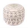 Creative Co-Op Boho Round Wool Blend Kilim Pouf with Geometric Design, Multicolor view 1