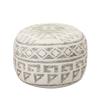 Creative Co-Op Boho Round Wool Blend Kilim Pouf with Geometric Design, Multicolor view 4