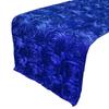 lovemyfabric Satin Rosette/Raised Roses/Floral Ribbon Table Runner for Wedding/Bridal Shower, Birthdays and Very Special Events (14" X96, Royal Blue) view 1