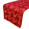 lovemyfabric Satin Rosette/Raised Roses/Floral Ribbon Table Runner for Wedding/Bridal Shower, Birthdays and Very Special Events (14" X96, Red) view 1