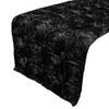 lovemyfabric Satin Rosette/Raised Roses/Floral Ribbon Table Runner for Wedding/Bridal Shower, Birthdays and Very Special Events (14" X96, Black) view 1