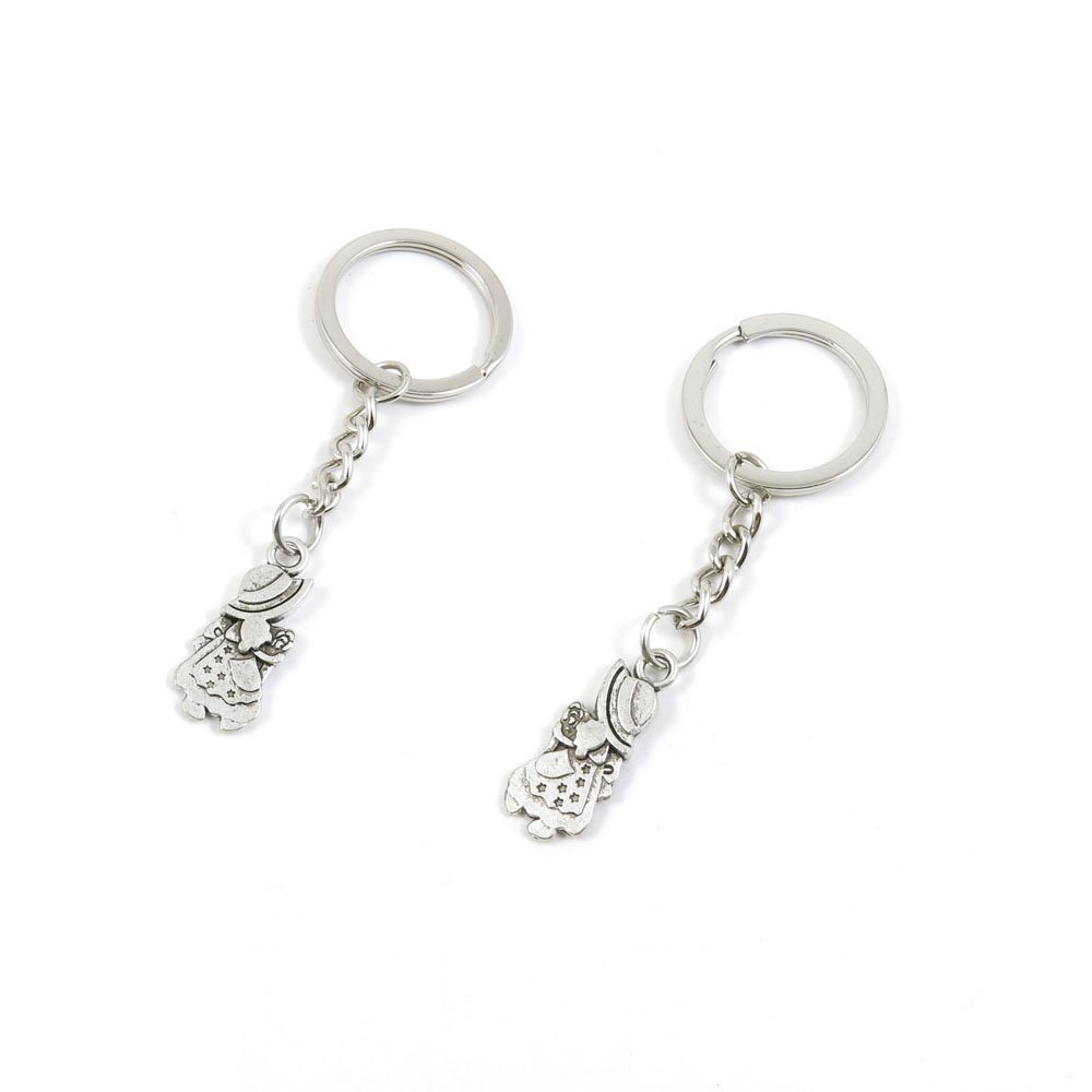 100 Pieces Keychain Keyring Door Car Key Chain Ring Tag Charms Supply M3OM3Q Little Girl