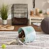 Bone Dry Pet Storage Collection Collapsible Bin, Small Round, Aqua view 2