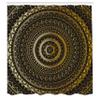 Ambesonne Mandala Shower Curtain, Ornamental Motif of Universe in Balance Oriental Flora Design, Cloth Fabric Bathroom Decor Set with Hooks, 69" W x 75" L, Yellow Brown view 2