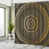 Ambesonne Mandala Shower Curtain, Ornamental Motif of Universe in Balance Oriental Flora Design, Cloth Fabric Bathroom Decor Set with Hooks, 69" W x 75" L, Yellow Brown view 4