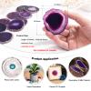 rockcloud 10 Pcs Agate Light Table Slices, Healing Crystals Geode Stones,Irregular Home Decoration Jewelry Making,Yellow view 2