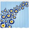 Ambesonne Evil Eye Shower Curtain, Diagonal Evil Eye Pattern Lively Protection Turkish Cultural, Cloth Fabric Bathroom Decor Set with Hooks, 69" W x 70" L, Blue Pale Blue Yellow view 2