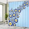 Ambesonne Evil Eye Shower Curtain, Diagonal Evil Eye Pattern Lively Protection Turkish Cultural, Cloth Fabric Bathroom Decor Set with Hooks, 69" W x 70" L, Blue Pale Blue Yellow view 4