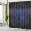 Ambesonne Dark Blue Shower Curtain, Antique Victorian Swirled Natural Floral Art Pattern Vignette Effect, Cloth Fabric Bathroom Decor Set with Hooks, 69" W x 75" L, Slate Blue view 4