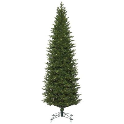 Vickerman 10' Eagle Frasier Fir Slim Artificial Christmas Tree, Warm White Dura-lit LED Lights, Seasonal Indoor Home Decor
