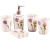USTARAIL Ceramic Bathroom 5 Pieces Set Supplies Dandelion Bathroom Accessories Set Stylish Bath Accessories Beautiful Home Gifts view 1