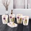 USTARAIL Ceramic Bathroom 5 Pieces Set Supplies Dandelion Bathroom Accessories Set Stylish Bath Accessories Beautiful Home Gifts view 2