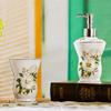 USTARAIL Ceramic Bathroom 5 Pieces Set Supplies White Camellia Bathroom Accessories Set Stylish Bath Accessories Beautiful Home Gifts view 2