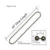 Shade Doctor of Maine 60 in. (5ft.) Drop Length Continuous Chain Loop - #10 4.5mm - Nickel Plate for Clutch Roller Shades view 3