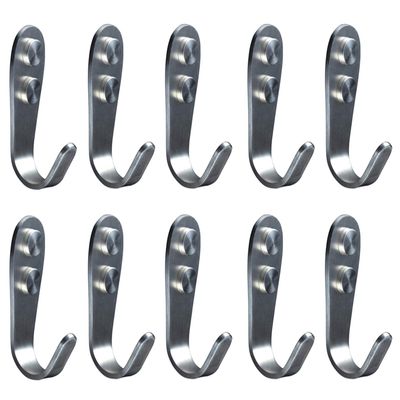 Deezio Extra Strong Stainless Steel Screw Single Hooks, Coat Hooks, Hat Hooks, Wall Hooks, Bath Towel Hook, Kitchen Hooks, Heavy Duty Wall Mount Hooks (Pack of 10)