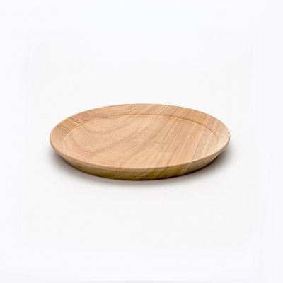 Azmaya Round Wooden Zelkova Tea Serving Tray