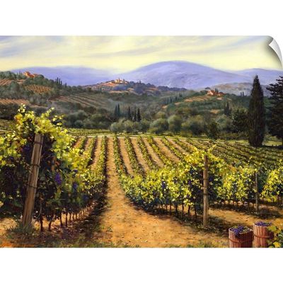 CANVAS ON DEMAND Tuscany Vines Wall Decal, Countryside Artwork
