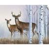 CANVAS ON DEMAND Deer in Birch Woods Wall Decal, Deer Artwork view 1
