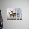 CANVAS ON DEMAND Deer in Birch Woods Wall Decal, Deer Artwork view 2