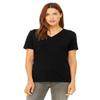 Bella Canvas Missys Relaxed Jersey Short-Sleeve V-Neck T-Shirt (6405) Black, M view 1