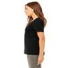 Bella Canvas Missys Relaxed Jersey Short-Sleeve V-Neck T-Shirt (6405) Black, M view 3