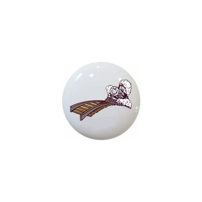 Vintage Steam Train Locomotive - Trains Locomotives - DECORATIVE Glossy CERAMIC Cupboard Cabinet PULLS Dresser Drawer KNOBS