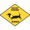 Warning! Basset Hound Xing Sign - Caution Basset Hound Crossing Sign (12 x 12) - Exterior Rust Free .040 Thick Aluminum Pet Dog Sign with Weatherproof and UV Protection - Beware Yard Sign - 12" x 12" view 1