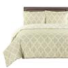 8 Pieces Meridian Beige with Ivory California King Size Bed in a Bag Set Include: 3pc Duvet Cover Set + 4pc Sheet Set+ 1pc Down Alternative Comforter view 1