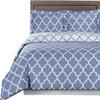 8 Pieces Meridian Periwinkle with White King Size Bed in a Bag Set Include: 3pc Duvet Cover Set + 4pc Sheet Set+ 1pc Down Alternative Comforter view 1