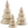 Creativ 100263 Wooden Christmas Trees, H: 5+7,5+10 cm, D: 3,5+5,4+6,7 cm, Empress Wood, 3pcs view 1