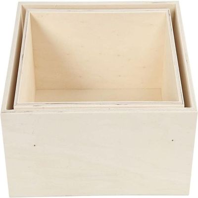 Creativ Storage Boxes, rectangle, H: 27+31 cm, W: 19,5+22,5 cm, plywood, 2pcs, depth 12,5 cm