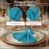 Ultimate Textile Turquoise Linen Cloth Napkins - 17" x 17" (Set of 12) Reversible Shantung Satin, Soft Absorbent Washable Table Napkins for Restaurant view 3