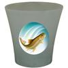 NEW! 3 Gallon Oval Shaped Wastebasket in a Grey Plastic Finish that Features Your Choice of a Novelty Theme Logo and a Free Trash Can Liner! (Trout) view 1