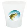 NEW! 3 Gallon Oval Shaped Wastebasket in a Clear Plastic Finish that Features Your Choice of a Novelty Theme Logo and a Free Trash Can Liner! (Bass Fish) view 1