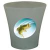 NEW! 3 Gallon Oval Shaped Wastebasket in a Grey Plastic Finish that Features Your Choice of a Novelty Theme Logo and a Free Trash Can Liner! (Bass Fish) view 1