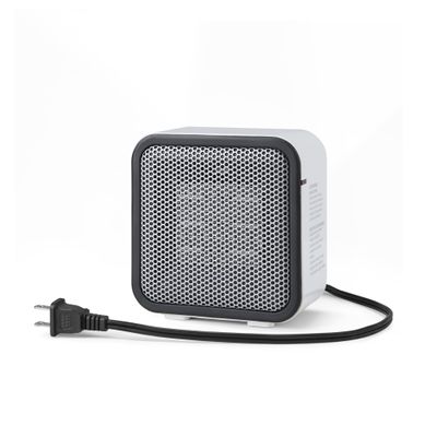 Amazon Basics Ceramic Space Heater, Portable Mini Heater for Office Desk, 500W, With Tip-Over Protection, Lightweight 1.4 lbs, White, 5.9"D x 3.2"W x 6"H